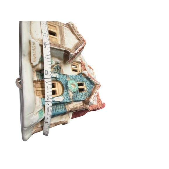 Vintage Porcelain Toy Shop Christmas Village Lighted Display With Snowy Roof & F - Picture 9 of 10